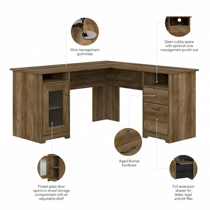 Bureau d'ordinateur en L Cabot 60W avec rangement, par Bush Furniture