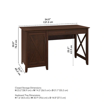 Bureau d'ordinateur Key West 54W avec rangement, par Bush Furniture