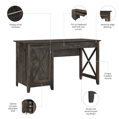 Bureau d'ordinateur Key West 54W avec rangement, par Bush Furniture
