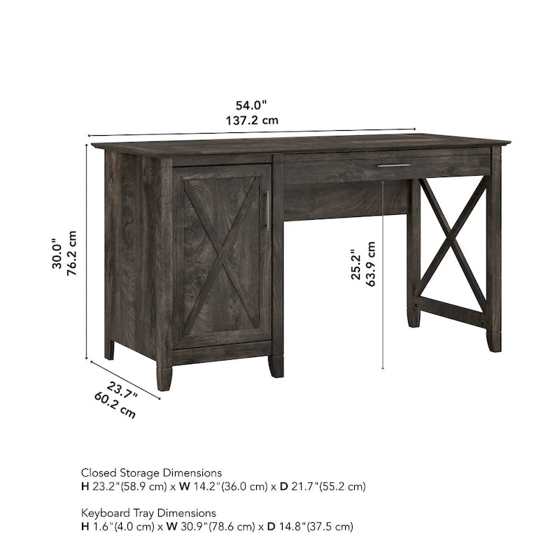 Bureau d'ordinateur Key West 54W avec rangement, par Bush Furniture