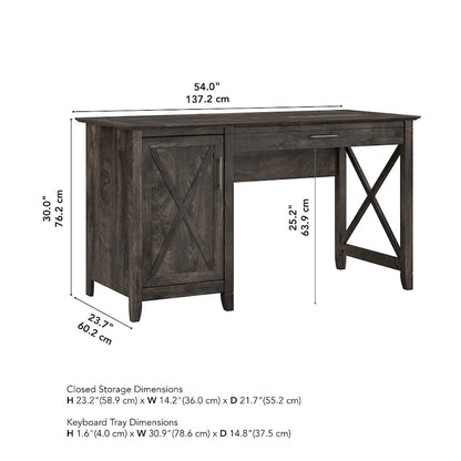 Bureau d'ordinateur Key West 54W avec rangement, par Bush Furniture