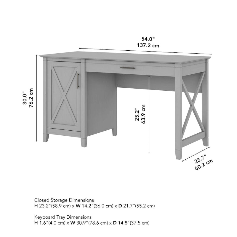 Bureau d'ordinateur Key West 54W avec rangement, par Bush Furniture