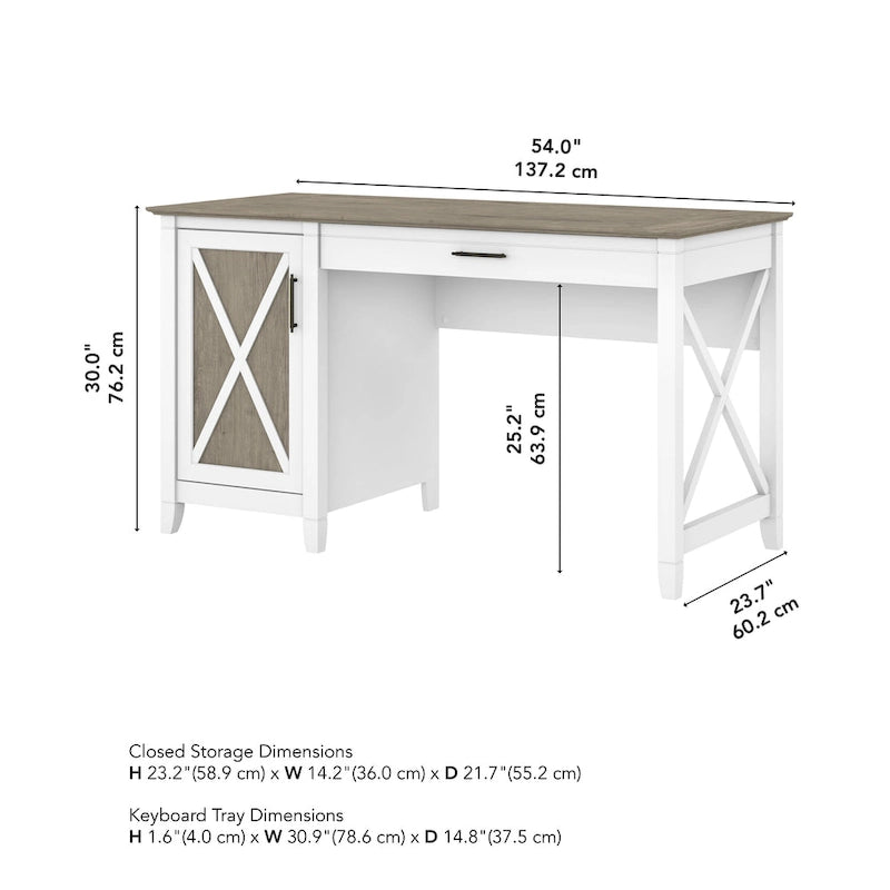 Bureau d'ordinateur Key West 54W avec rangement, par Bush Furniture