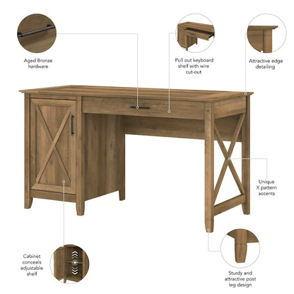 Bureau d'ordinateur Key West 54W avec rangement, par Bush Furniture