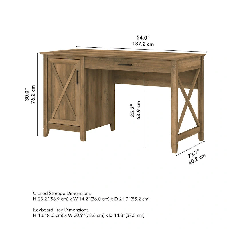 Bureau d'ordinateur Key West 54W avec rangement, par Bush Furniture