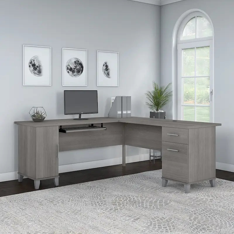 Bureau d'angle Somerset 72W avec rangement, par Bush Furniture