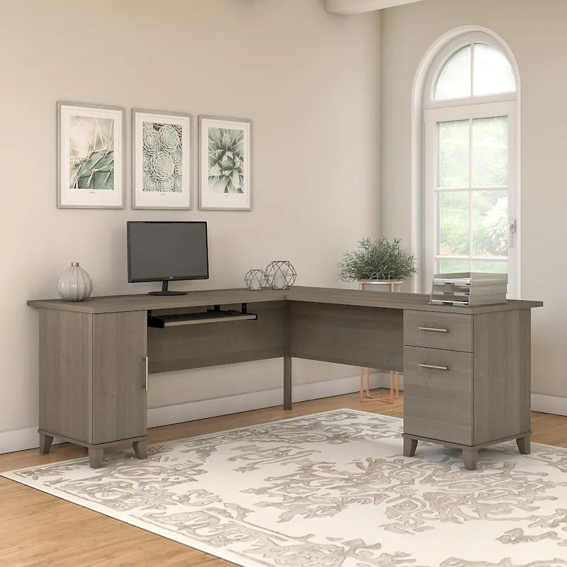 Somerset 72W L Shaped Desk with Storage by Bush Furniture