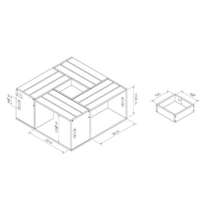 Table basse mobile Masa Contemporary 32 pouces à rangements multiples par Furniture of America
