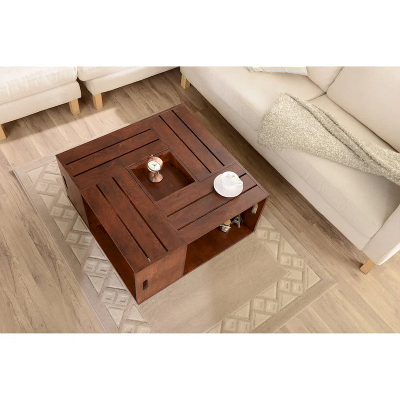 Table basse mobile Masa Contemporary 32 pouces à rangements multiples par Furniture of America