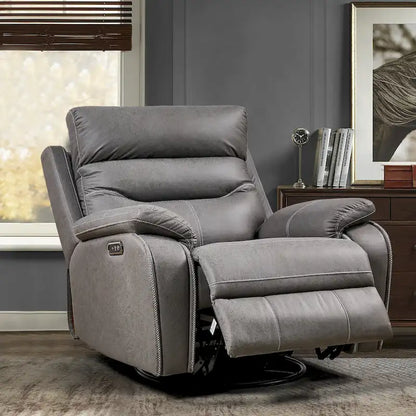 Christopher Knight Home - Fauteuil inclinable pivotant à bascule Liyasi à double moteur OKIN avec position infinie, appui-tête électrique et port USB pour le chargement
