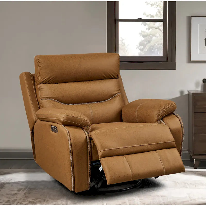 Christopher Knight Home - Liyasi Dual OKIN Motor Swivel Rocker Recliner with Infinite Position, Power Headrest, and USB Charging