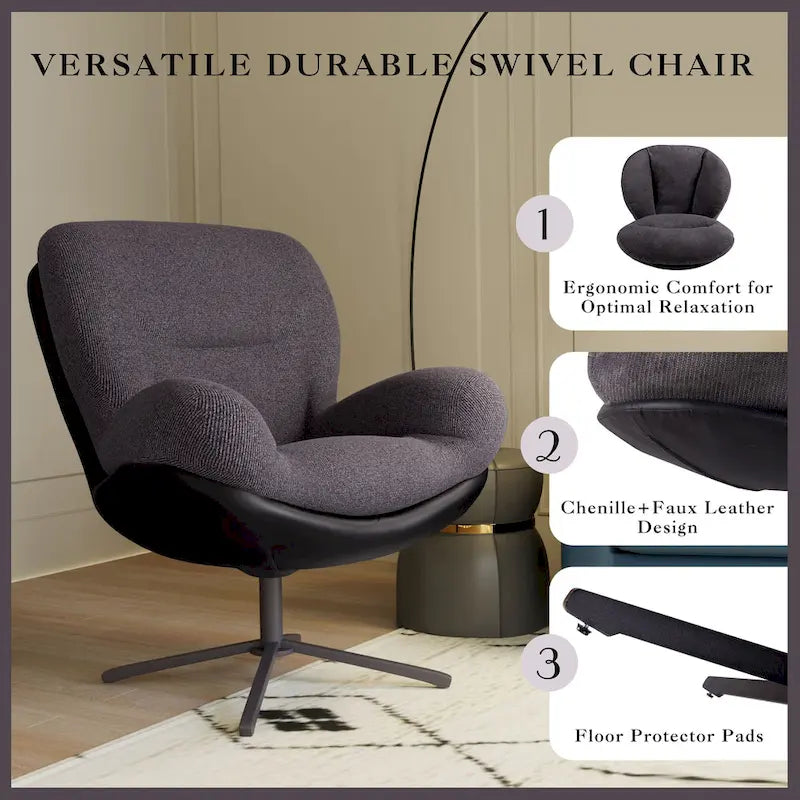Fauteuil pivotant Ronnie de Christopher Knight Home