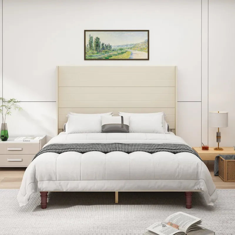 GDFStudio - Lit Ethan 54 avec tête de lit haute et soutien dorsal confortable