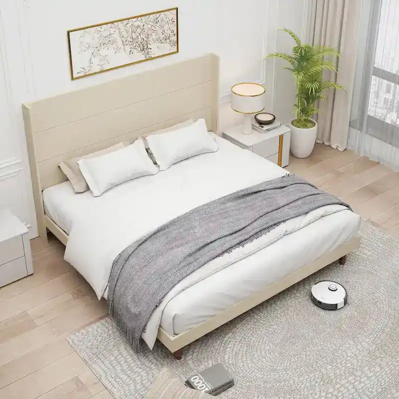 GDFStudio - Lit Ethan 54 avec tête de lit haute et soutien dorsal confortable