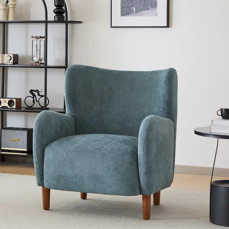 Christopher Knight Home - Fauteuil club à oreilles Parmelee, recouvert de velours moelleux et doté de pieds en bois massif