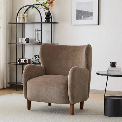 Christopher Knight Home - Fauteuil club à oreilles Parmelee, recouvert de velours moelleux et doté de pieds en bois massif