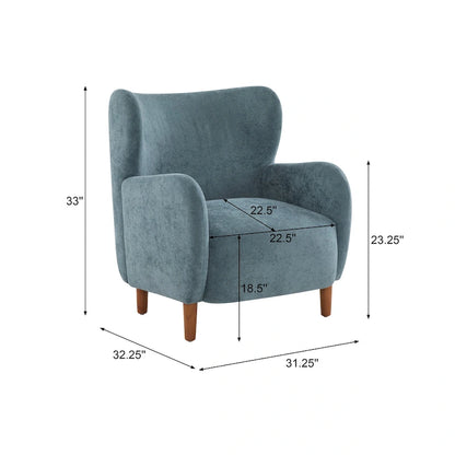 Christopher Knight Home - Fauteuil club à oreilles Parmelee, recouvert de velours moelleux et doté de pieds en bois massif