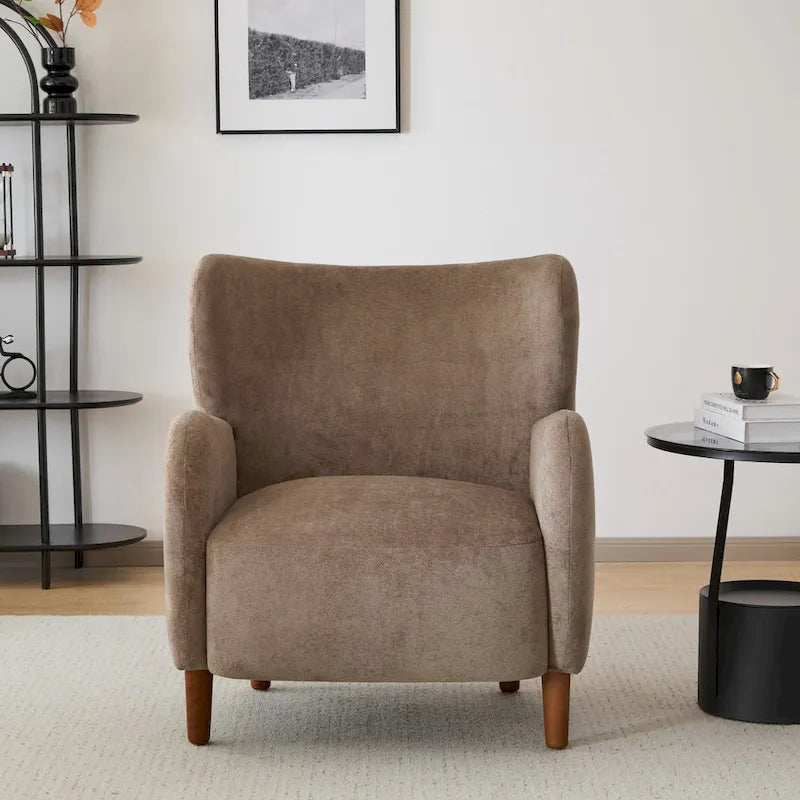 Christopher Knight Home - Fauteuil club à oreilles Parmelee, recouvert de velours moelleux et doté de pieds en bois massif