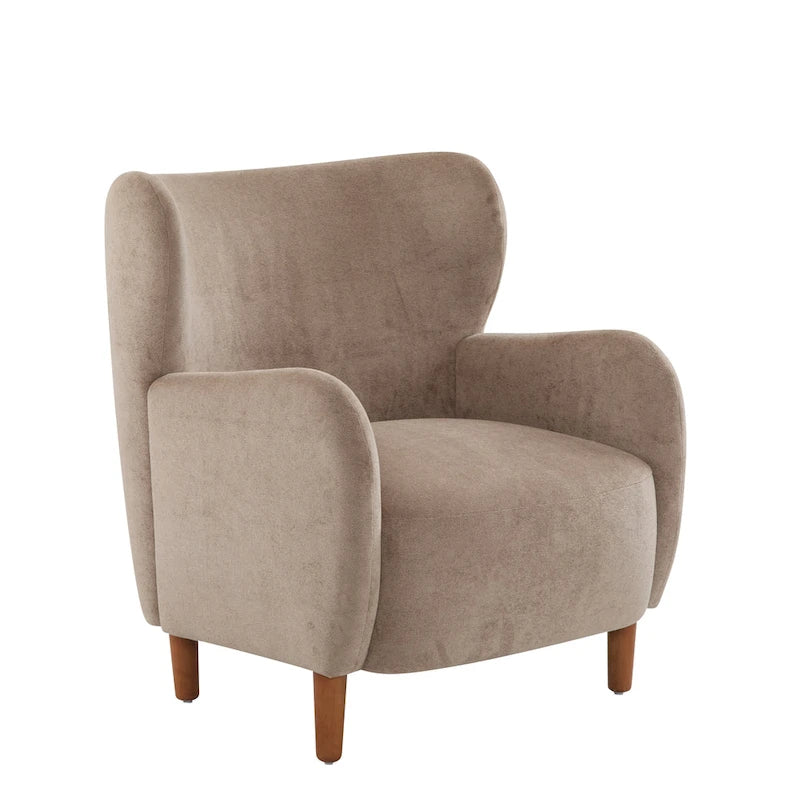 Christopher Knight Home - Fauteuil club à oreilles Parmelee, recouvert de velours moelleux et doté de pieds en bois massif