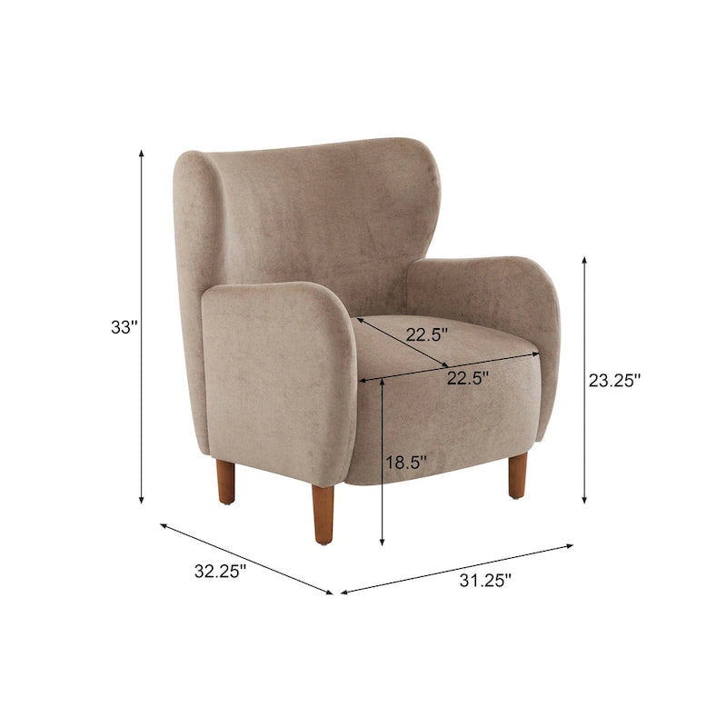 Christopher Knight Home - Fauteuil club à oreilles Parmelee, recouvert de velours moelleux et doté de pieds en bois massif