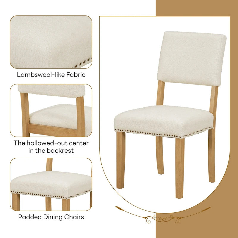 Ensemble de salle à manger ronde moderne 5 pièces Sakin avec pied central et chaises rembourrées par GDFStudio