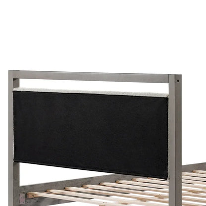 Lit plateforme King Christopher Knight Home avec tête de lit en tissu bouclé ivoire