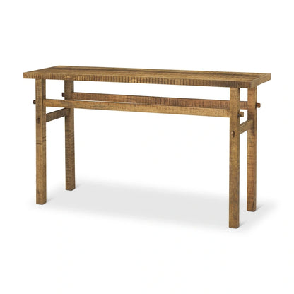 Table console HomeRoots 54 en bois massif brun vieilli - 54 po x 30 po x 16 po