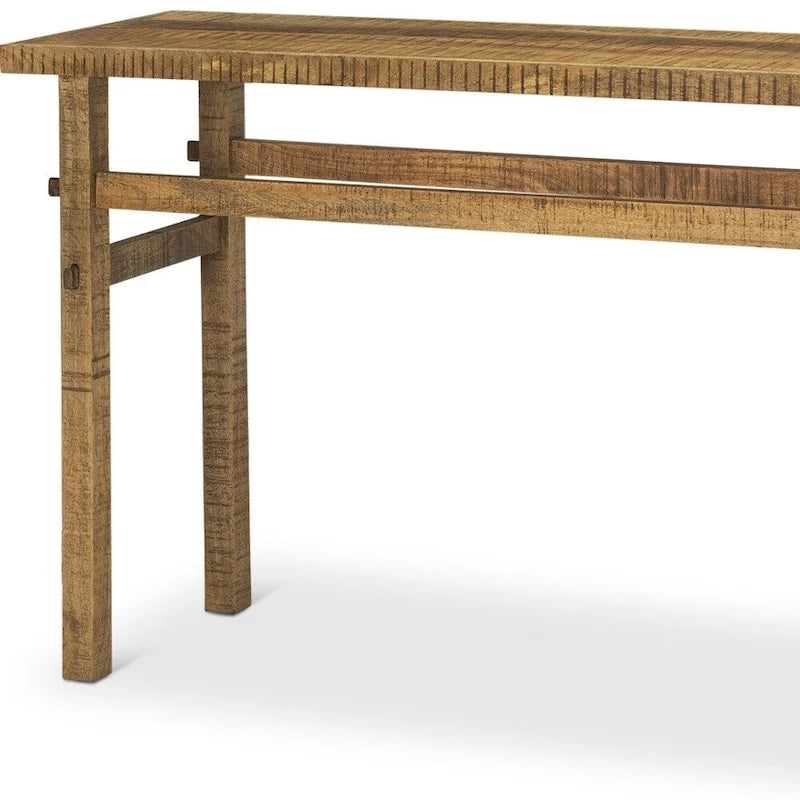 Table console HomeRoots 54 en bois massif brun vieilli - 54 po x 30 po x 16 po