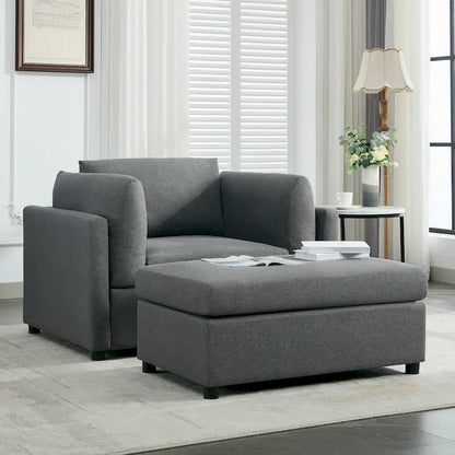 Fauteuil surdimensionné Roomfitters 50 avec repose-pieds, fauteuil d'appoint moderne, soutien lombaire, canapé de lecture pour chambre à coucher