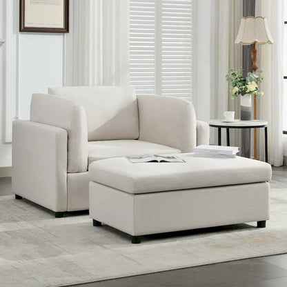 Fauteuil surdimensionné Roomfitters 50 avec repose-pieds, fauteuil d'appoint moderne, soutien lombaire, canapé de lecture pour chambre à coucher