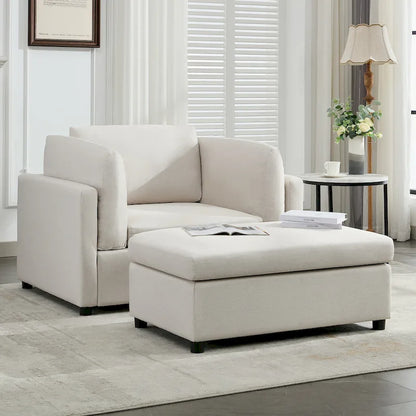 Fauteuil surdimensionné Roomfitters 50 avec repose-pieds, fauteuil d'appoint moderne, soutien lombaire, canapé de lecture pour chambre à coucher