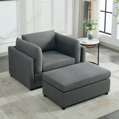 Fauteuil surdimensionné Roomfitters 50 avec repose-pieds, fauteuil d'appoint moderne, soutien lombaire, canapé de lecture pour chambre à coucher