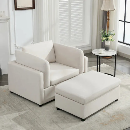 Fauteuil surdimensionné Roomfitters 50 avec repose-pieds, fauteuil d'appoint moderne, soutien lombaire, canapé de lecture pour chambre à coucher