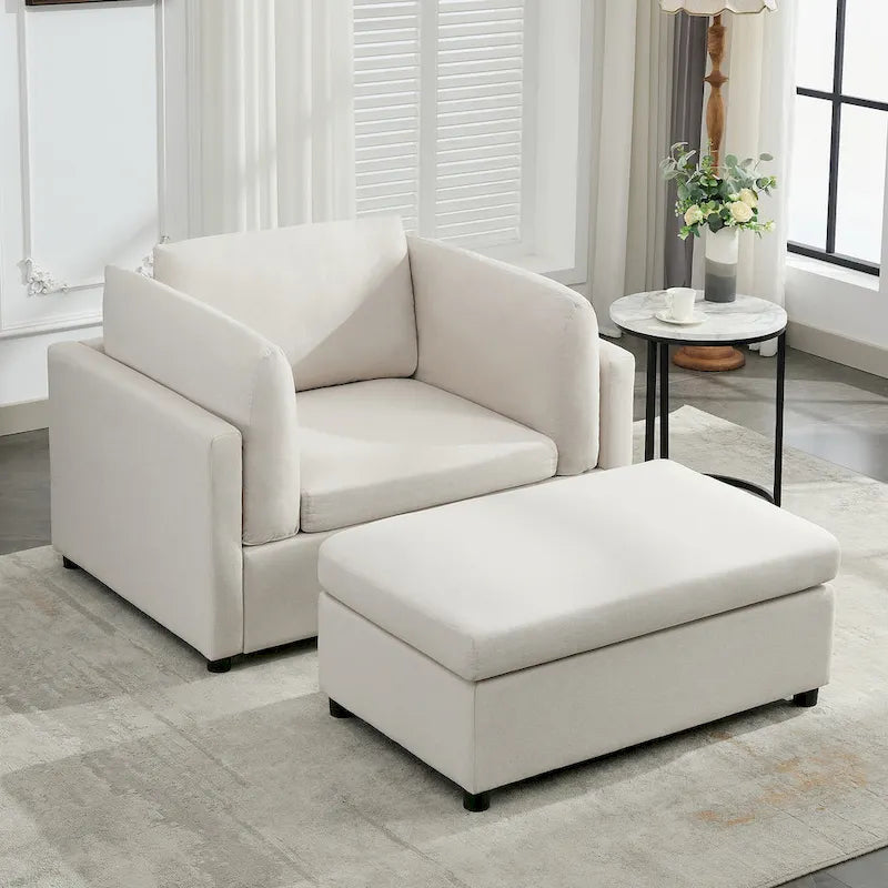 Fauteuil surdimensionné Roomfitters 50 avec repose-pieds, fauteuil d'appoint moderne, soutien lombaire, canapé de lecture pour chambre à coucher