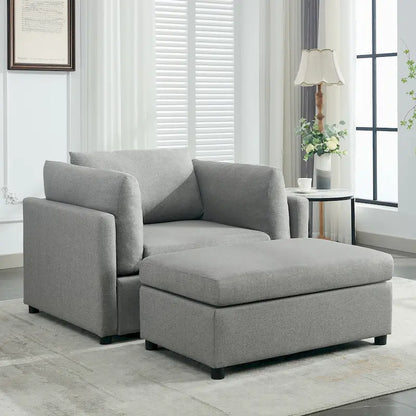Fauteuil surdimensionné Roomfitters 50 avec repose-pieds, fauteuil d'appoint moderne, soutien lombaire, canapé de lecture pour chambre à coucher