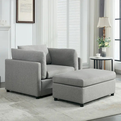 Fauteuil surdimensionné Roomfitters 50 avec repose-pieds, fauteuil d'appoint moderne, soutien lombaire, canapé de lecture pour chambre à coucher