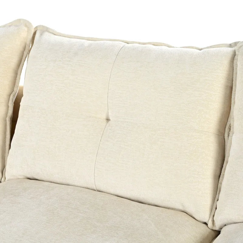 Canapé d'angle en chenille en forme de U Roomfitters avec coussins d'accoudoirs réglables, idéal pour les salons, les bureaux et les grands espaces.