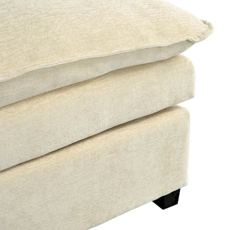 Canapé d'angle en chenille en forme de U Roomfitters avec coussins d'accoudoirs réglables, idéal pour les salons, les bureaux et les grands espaces.