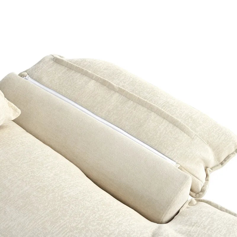 Canapé d'angle en chenille en forme de U Roomfitters avec coussins d'accoudoirs réglables, idéal pour les salons, les bureaux et les grands espaces.