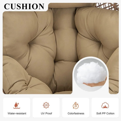 Fauteuil œuf d'intérieur FINCATI, fauteuil œuf d'extérieur 200 kg, fauteuil œuf surdimensionné avec repose-pieds, fauteuil œuf luxueux et confortable avec repose-pieds