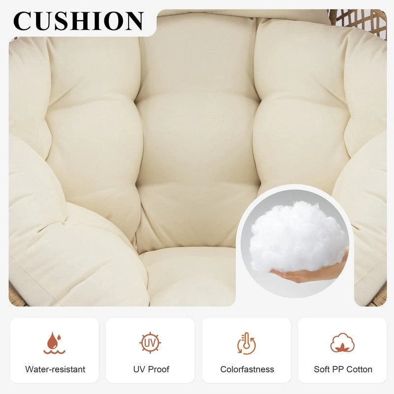 Fauteuil œuf d'intérieur FINCATI, fauteuil œuf d'extérieur 200 kg, fauteuil œuf surdimensionné avec repose-pieds, fauteuil œuf luxueux et confortable avec repose-pieds