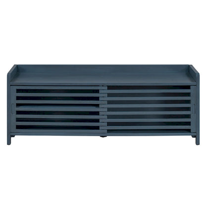 Banc d'entrée avec rangement pour chaussures, coussin et porte coulissante, meuble à chaussures pour salon, 15,4 cm (L) x 43,3 cm (P) x 16,5 cm (H)