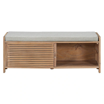 Banc d'entrée avec rangement pour chaussures, coussin et porte coulissante, meuble à chaussures pour salon, 15,4 cm (L) x 43,3 cm (P) x 16,5 cm (H)