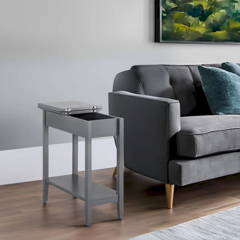 Table d'appoint fine et élégante, table de chevet étroite et table de nuit mince