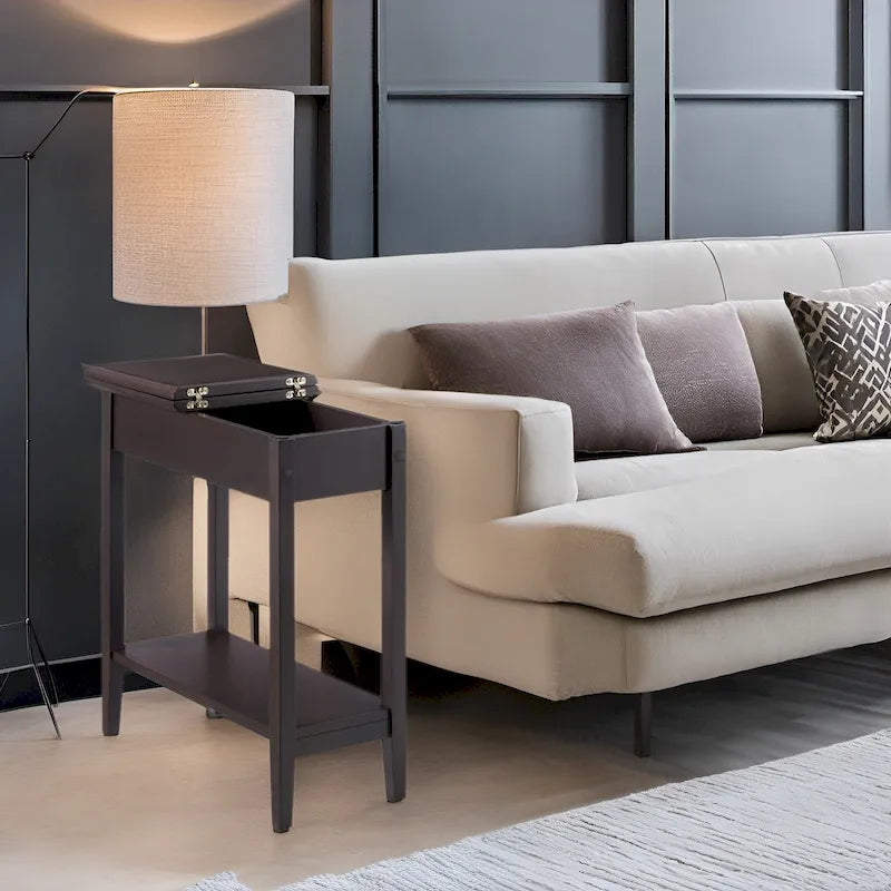 Table d'appoint fine et élégante, table de chevet étroite et table de nuit mince