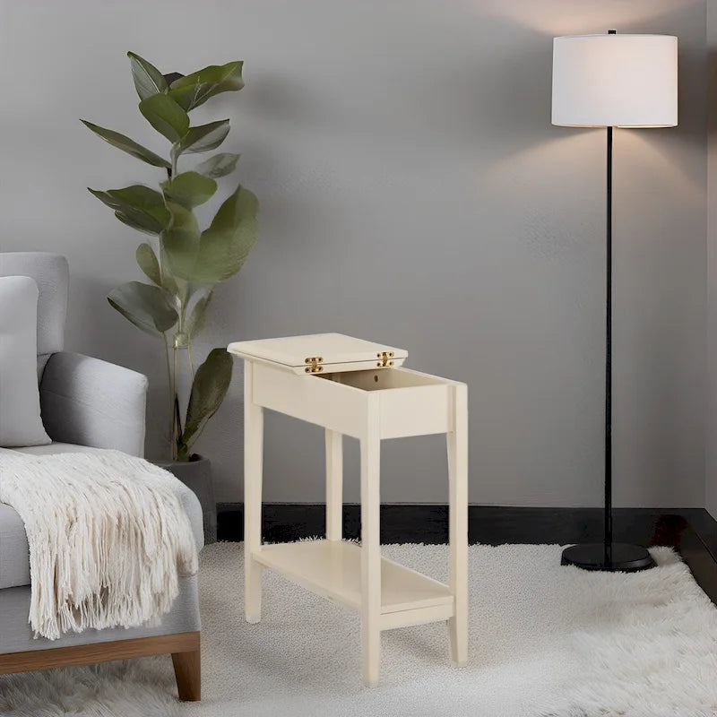 Table d'appoint fine et élégante, table de chevet étroite et table de nuit mince