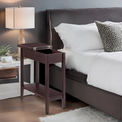 Table d'appoint fine et élégante, table de chevet étroite et table de nuit mince