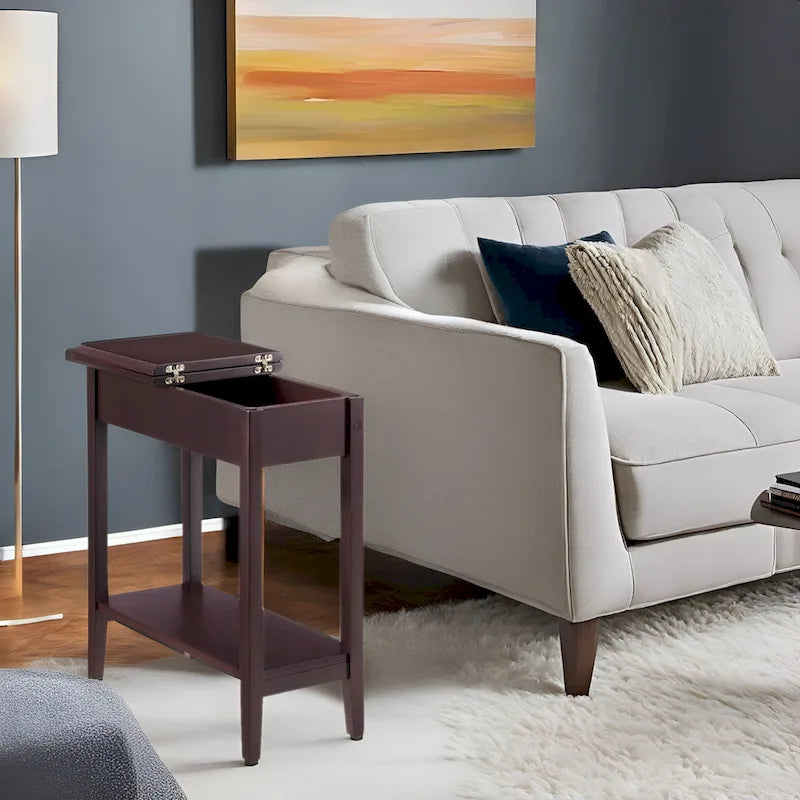Table d'appoint fine et élégante, table de chevet étroite et table de nuit mince
