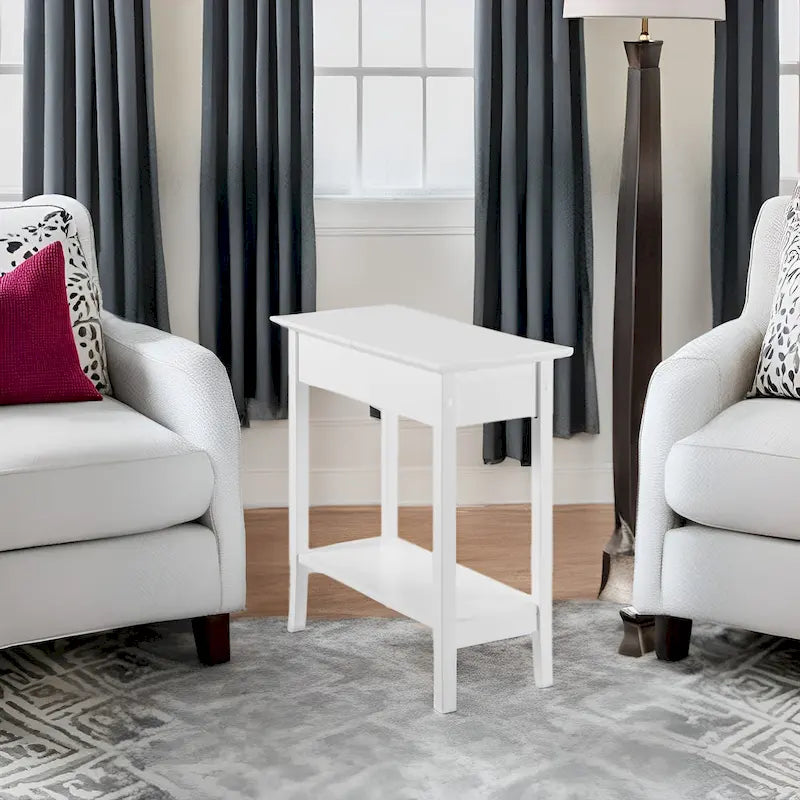 Table d'appoint fine et élégante, table de chevet étroite et table de nuit mince