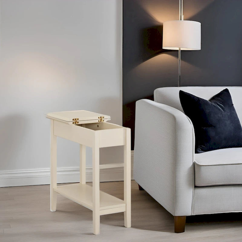 Table d'appoint fine et élégante, table de chevet étroite et table de nuit mince